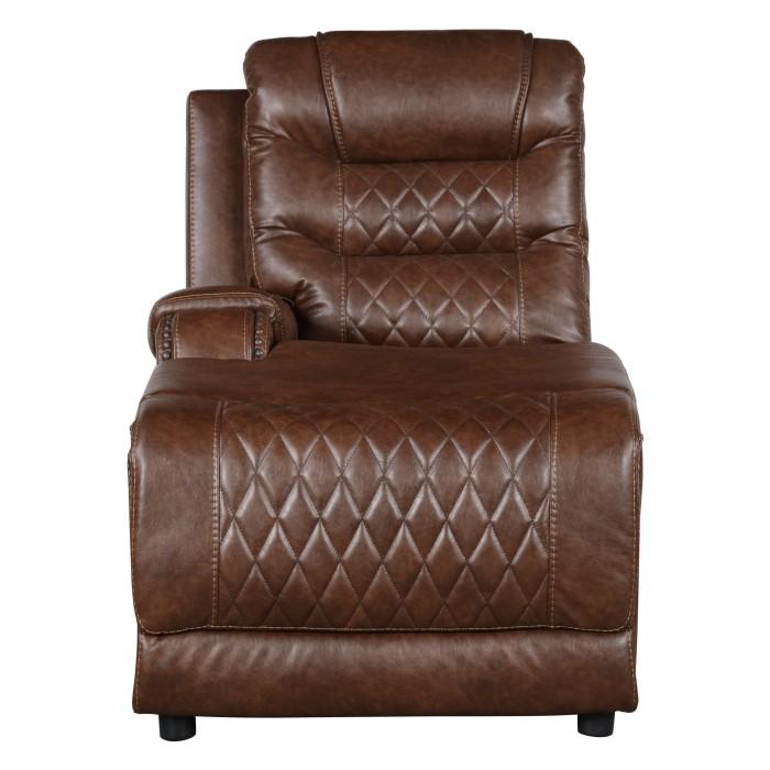 Putnam Power Left Side Reclining Chaise with USB Port in Brown 9405BR-LCPW image