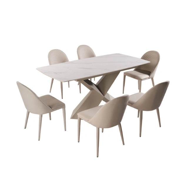 Lenvik 7 Pc Dining Table Set Brown