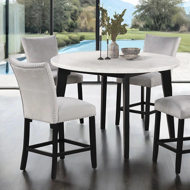 Sabro 5 Pc Counter Ht Table Set Black Solid Wood