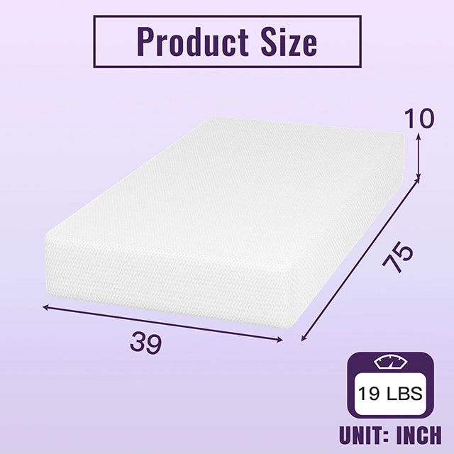 Nasturtium 10" Twin Bamboo Charcoal Infused Memory Foam