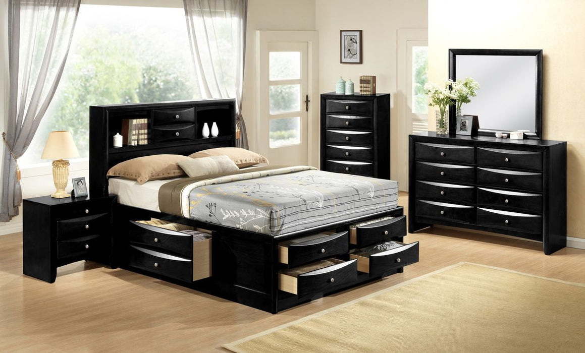 Crown Mark Furniture Emily Captain's King Bed in Black