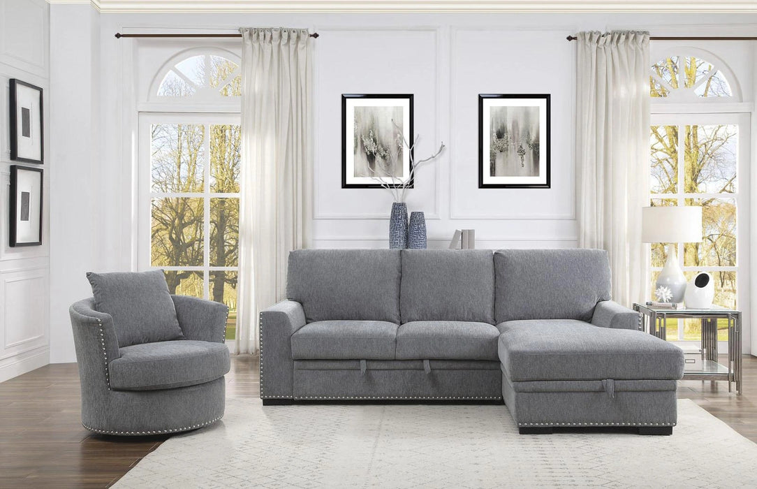 Morelia Swivel Chair in Dark Gray 9468DG-1