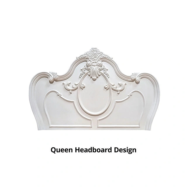 Roselli E.King & Queen Bed White & Chrome