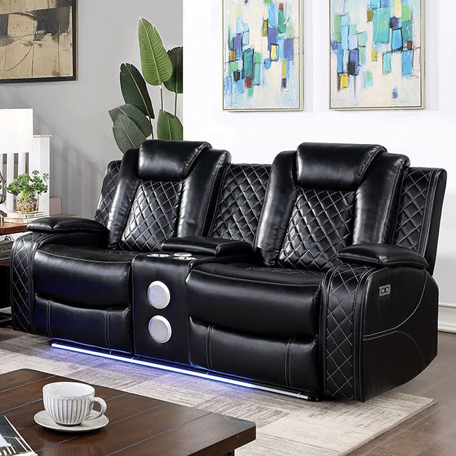 Lubeck Power Loveseat Black