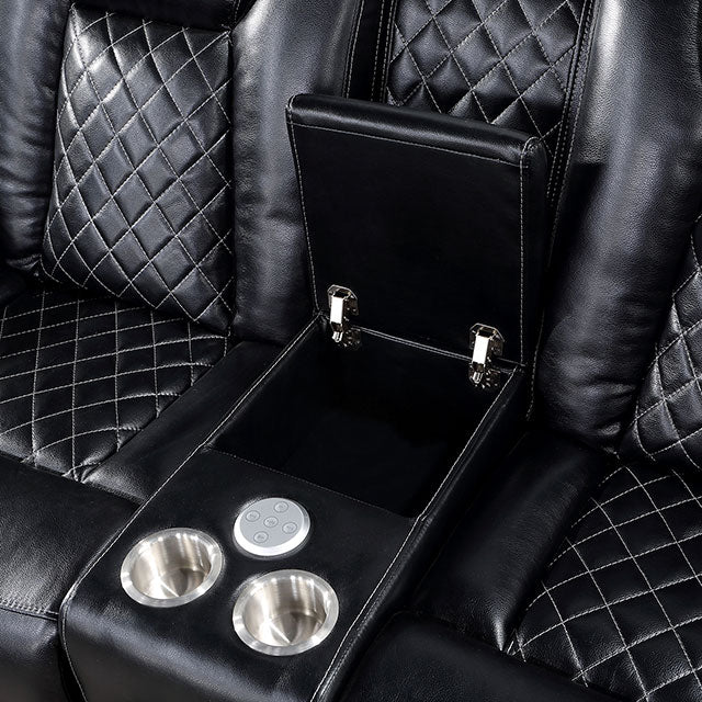 Lubeck Power Loveseat Black