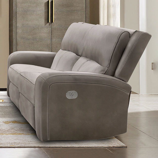 Vasilios Power Loveseat Taupe Solid wood