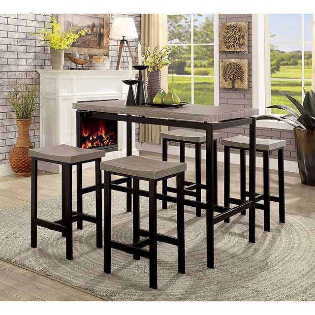 Vilvoorde 5 Pc. Counter Ht. Table Set Gray