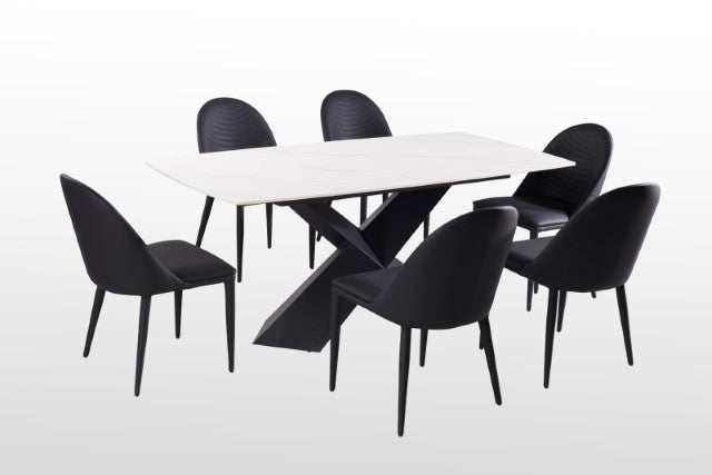 Lenvik 7 Pc Dining Table Set Black