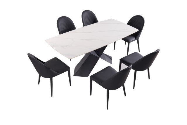 Lenvik 7 Pc Dining Table Set Black