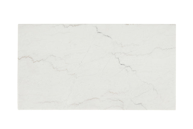 Thisted Rectangle Marble Coffee Table w/ Casters White