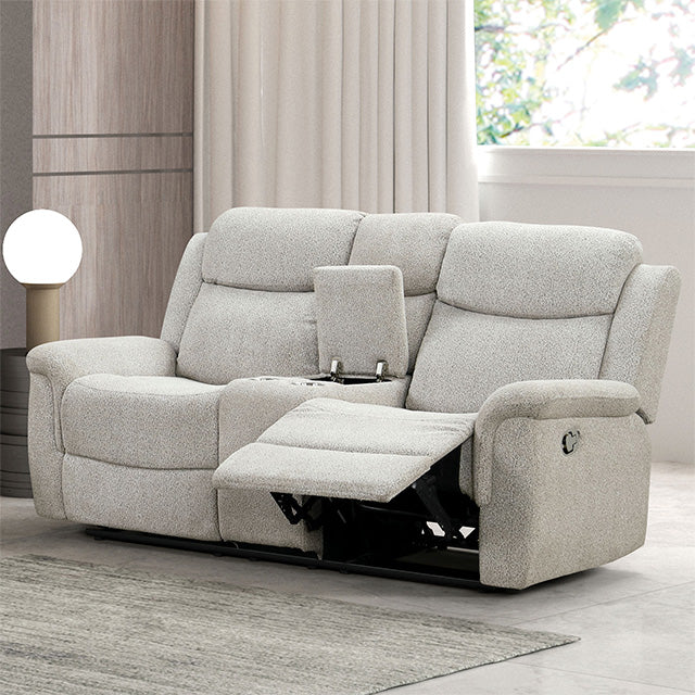 Sandbach Manual Reclining Loveseat With Console Gray