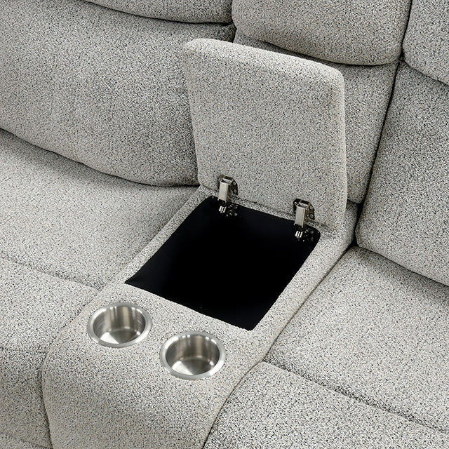 Sandbach Manual Reclining Loveseat With Console Gray