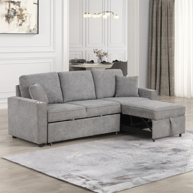 Kendal Sleeper Sofa Sectional Gray