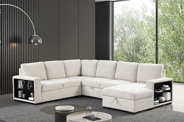 Stockwell Sleeper Sofa Sectional Beige
