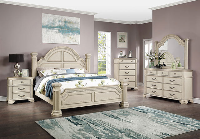 Pamphilos 4 & 5 Piece Queen Bedroom Set Gray & White