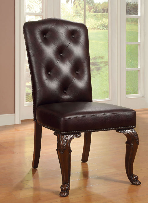 Bellagio Brown Cherry/Pattern Leatherette Side Chair (2/CTN) image