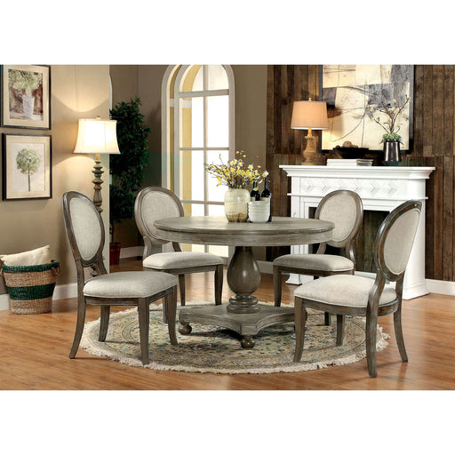 Kathryn Rustic Dark Oak Round Dining Table, Rustic Oak image