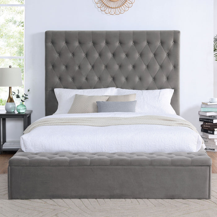 ATHENELLE Queen Bed, Gray image